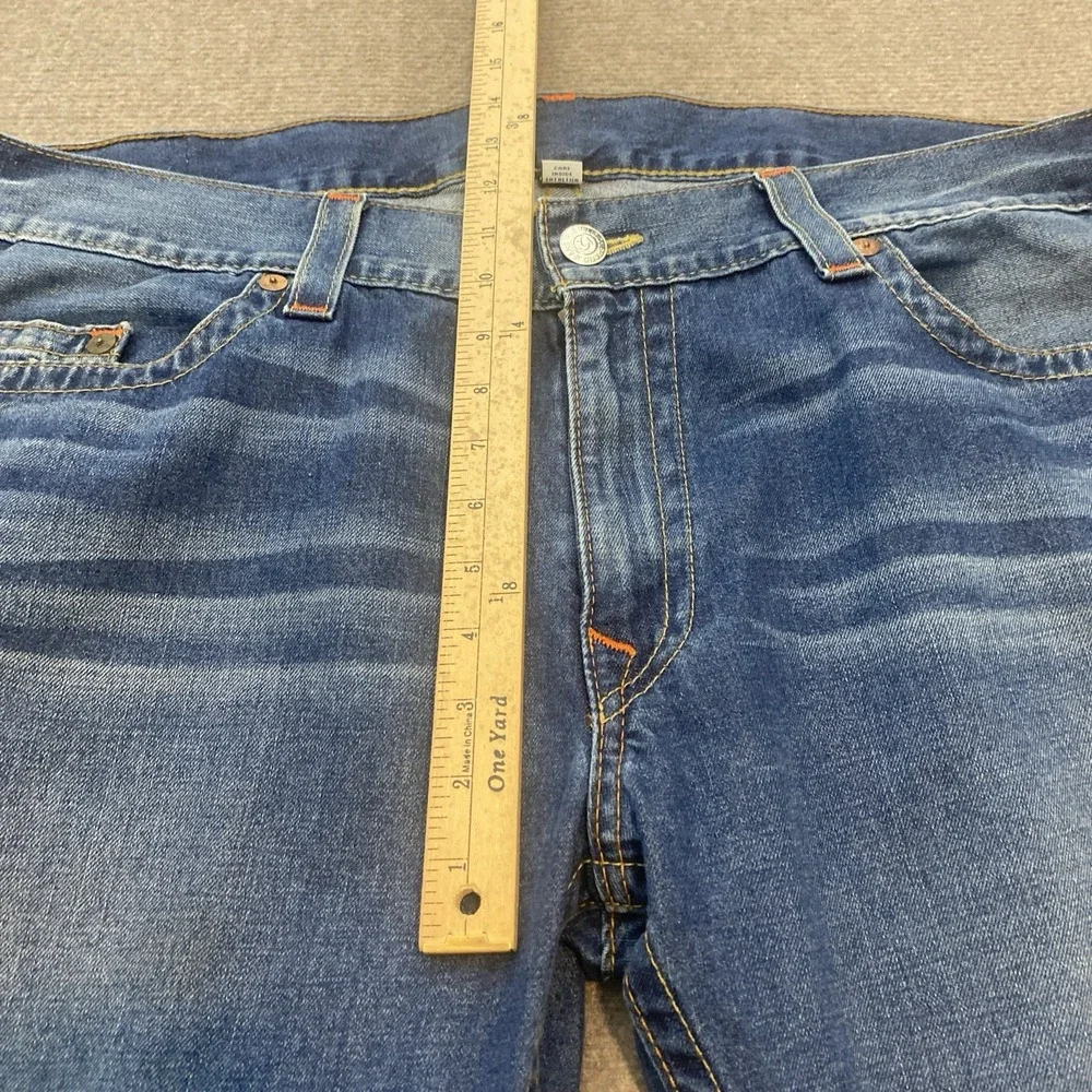 True Religion Straight Jeans Mens Size 44x34 Baggy Wide Leg Y2K‎ Blue Denim
